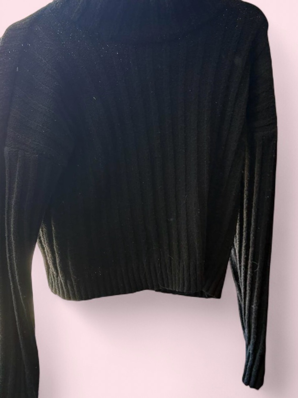 Time and Tru Black Ribbed Mock Neck Sweater | Size Small (4–6)
